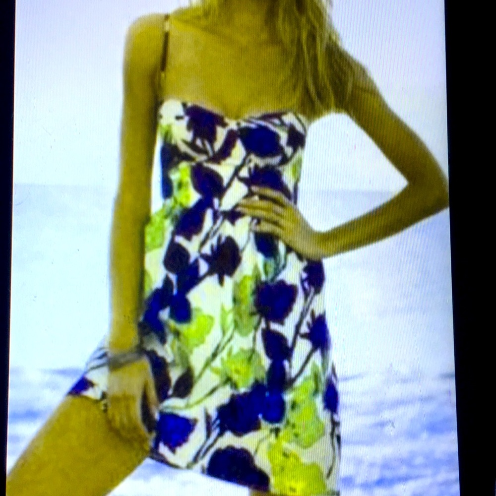 NWOT Moda International Victoria Secret Lime Green and purple floral Zip Up mini